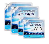 HAOBIN Pack of 4 Ice Packs for Cool Bag, Ice Bag, Cool Box, Cool Backpack, Reusable Cool Pack, Ice Pack Extra Long Cooling Time, Easy Storage, 25 x 25 cm and 16 x 19 cm (A)