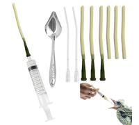 HAOBIN Pack of 6 Young Birds Feeding Tube Includes a 10 ml Syringe Pigeons Accessories Bird Feeding Syringe Hand Feeding Tool for Baby Birds and Parrots Milk Water Medication (A)