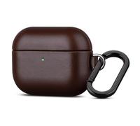 Haobobro for AirPods Pro 2 Leather Case Cover - Leather from Cow Hide, Handmade Drop Protective Hard Cover, Wireless Charging Compatible AirPods Pro 2nd Generation Case with Keychain - Coffee Brown