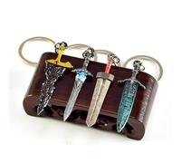 haobook Elden Maliketh's Black Blade 4 Sword Mini Combo Keychain 2.36 in All-Metal Collectible Gift Game-Themed Backpack decoration for Gamers