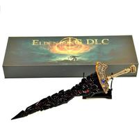 haobook Eldens Rings Maliketh's Black Blade 11.8In/30cm All-Metal Collectible Sword with Display Stand Gift Box Game-Themed Desk Decor for Gamers