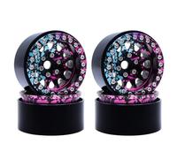 HAOCNC 1.9 Inch Aluminum Beadlock Wheel Rim With 12 Round Holes Colorful Design Compatible With 1 10 Scale RC Crawler Cars And Trucks