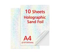 HAOCNC 10 Sheets A4 Shiny Stars Holographic Glitter Lamination Film Glass Heart Shape Cold Laminating Film For Photos DIY Color Card Compatible With Printer Supplies(Dots)