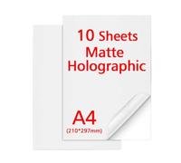 HAOCNC 10 Sheets A4 Shiny Stars Holographic Glitter Lamination Film Glass Heart Shape Cold Laminating Film For Photos DIY Color Card Compatible With Printer Supplies(Matte film)