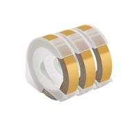 HAOCNC 3Pcs 9mm Plastic 3D Embossing Label Tape Compatible With Printer Supplies For Part Number 12965 1610 1880 E101(3PK Champagne Gold)