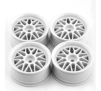 HAOCNC 4pcs 52mm 1 10 Scale RC Drift Car Plastic Wheel Rims Compatible With On Road Chassis Like XV02 And Similar Models(White)