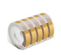 HAOCNC 5PK Multicolor 3D Embossing Tape 9mm Compatible With Printer Supplies E-101 E-202 12965 1540 1610 For Part Number 3D 9mm Label Tape(5PK Champagne Gold)