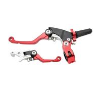 HAOCNC CNC Aluminum Clutch Brake Levers Compatible with Kayo T2 T4 T6 K2 K6 K6R KT250 Fits EXC EXCF SX SXF XC CRF Motorcycle Models(CQR Red 2 Set)