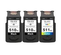 HAOCNC Ink Cartridge PG510 CL511 Compatible With IP2700 IP2780 IP2880 MP240 250 260 270 280 480 Printer(2Black 1Color)