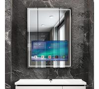 Haocrown 60x80cm (24"x32") Smart Bathroom Mirror with 21.5" Touch Screen, Android 11, Support Netflix YouTube Streaming, IP66 Waterproof Anti-Fog, 3 Colour Dimmable LED, WiFi Bluetooth HDMI(2026 News)