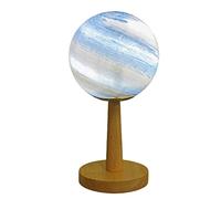 HAODA Bright Table Lamp Solid Wood Lamppostglass Lampshade- LED Desk Lamp Withdedicated Cable-for Bedroom Living Room Exquisite (Color : Blue planet)