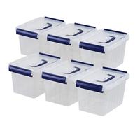 Haodehen 3 L Small Plastic Storage Box with Lid, 6-Pack