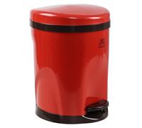 Haodehen 6.8 L Plastic Step-On Trash Bin with Soft Close Foot Pedal, Removable Liner Bucket, Lid, Small Bins for Under Desk, Office, Dorm, Bedroom, Bathroom, Red