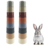 Haodlay 16PCS Stacking Cups for Bunny Colorful Reusable Multi-Colored Rabbit Cups of Different Sizes Safe Plastic Nesting Cups for Guinea Pig (not for Child)