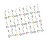 Haodream 10/30Pcs Beads Wing Pendant Keyring Blessing Keychain for Nurse Doctor Teacher Guest Birthday Wedding Giveaway Pendant