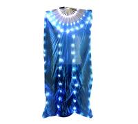 Haodream 1PC LED Belly Dance Fan Illuminated Stage with Wood Handle Enhances Visual Effects Flexible Dance