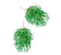 Haodream 2lots Chewable Toy Bird Cage Ornaments Intelligence Tool, Green