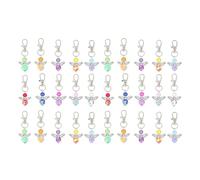Haodream 30Pcs Blessing Keychains with Keyring for Teacher Guest Baby Showers Birthday Wedding Christening Giveaway Random Color Holder