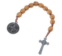 Haodream Alloy Constructed Rosary Including Crucifix and Benedict Design Prayer Beads Wrist Accessories Comfortable Accessory Devotional Catholic Travel