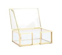 Haodream Clear Glass Business Card Holder Large Capacity Space Saving Name Card Organiser for Supplies and Desktop Storage Glass Business Card Box