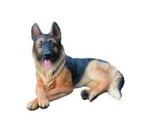 Haodream Creative Simulation Animal Miniature Resins German Shepherds Ornament Wolf Dog Sculpture for Home and Garden Decoration Pet Lover Gift