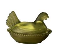 Haodream Crystal Glasses Chicken Shape Candy Jar Bowl with Lid, Dessert Plate Candys Dish Covered Decorative Snacks Bowl Glass Hen Dish