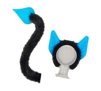 Haodream Devil Horn Headbands with Heart Tail 2Pcs Devil, Blue set