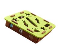 Haodream Exploration Puzzle Felt Cats Toy Chew Proof Design Interactive Play Box Includes 2 Bells Ball for Kittens Felt Cats Scratcher House