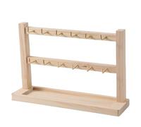 Haodream Keychain Storage Shelf Multipurpose Wood Rings Holder Keychain Rack for Home and Retail Environment Practical Rings Display Stand