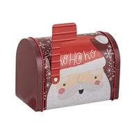 Haodream Miniature Christmas Mailbox Shaped Tin Decorative Metal Storage Container for Candies and Snacks Holiday Gift Box Christmas Candy Box
