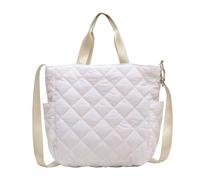 Haodream Modern Quilted Shopping Bag with Adjustable Shape | Large Interior Adjustable Strap Casual Shoulder Bag Suitable for Various Occasion for Shopping and Beach Outdoor