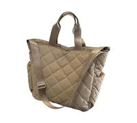Haodream Modern Quilted Shopping Bag with Adjustable Shape | Large Interior Adjustable Strap Casual Shoulder Bag Suitable for Various Occasion for Shopping and Beach Outdoor