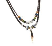 Haodream Necklace with Fang Charm for Stylish Outfit, Coffee color