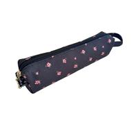 Haodream Stylish Blossom-Decorated Writing Tool Bag Lightweight Canvas School Travel Accessory Soft Blossomy Pencil Bag