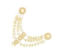 Haodream Stylish Shoulder Chain Necklace with Multi Layer Coin Tassels, A