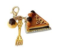 Haodream Unique Miniature Cake Phone Lanyard Charm Keychain, Caramel | Delicate Simulated Food, Resin Toy, Creative Bags Accessory, Realistic Food Toy, Birthday Women