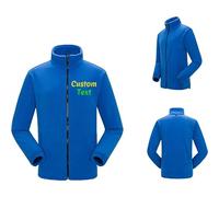 haoduanduan Custom Embroidered Name Fleece Jacket Zip UP Lightweight Polar Soft Warm Sweater with Pockets for Winter Thermal Hiking Coats