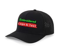 haoduanduan Custom Embroidered Quick Dry Baseball Cap Laser Cut Mesh Ball Curved Brim Snapback Hat with Logo/Name/Text for Men Women Black