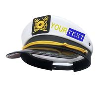 haoduanduan Custom Embroidered Text&Name Captain Yacht Hat Cap Adult Sailor Navy Marine Admiral Hat for Halloween Party Costume Accessory