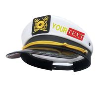 haoduanduan Custom Embroidered Text & Name Captain's Yacht Sailors Hat Snapback Adjustable Sea Cap Navy Costume Accessory for Party