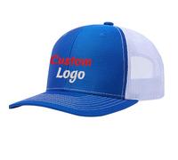 haoduanduan Custom Richardson 112 Mesh Trucker Hat Baseball Cap Custom Embroidered Personalized Logo Text Dad Hats for Men Women Blue/White
