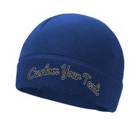 haoduanduan Custom Text Winter Fleece Watch Cap Personalized Embroidered Warm Army Military Tactical Beanie Hat Winter Skull Cap People Blue