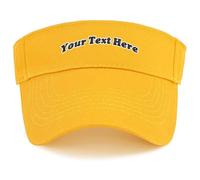 haoduanduan Personalized Custom Embroidered Visor Hat Unisex Adjustable Sun Protection Sports Visor Cap for Sports Travel Shopping Visor Yellow