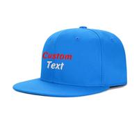 haoduanduan Personalized Logo & Name Hip Hop Snapback Casquette,Embroidered.Custom Flat Bill Dance Plain Baseball Dad Hats Light Blue
