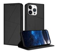 HAOFUGUI Case for Infinix Hot 12i / Hot 20i, Exquisite Geometric Stitching PU Leather Wallet Flip Cover with Card Slots & Kickstand, 360° Shockproof Magnetic Phone Case-Black