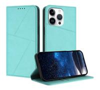 HAOFUGUI Case for Realme C75 4G / 14x 5G, Exquisite Geometric Stitching PU Leather Wallet Flip Cover with Card Slots & Kickstand, 360° Shockproof Magnetic Phone Case-Light blue