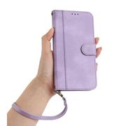 HAOFUGUI for OPPO Find X6 Pro 5G Wallet Case, with Wrist Strap/Magnetic Closure/Card Slots/Kickstand Function, Premium Shockproof Flip PU Leather Cover-Purple