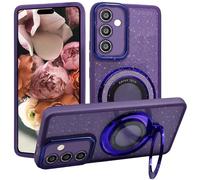 HAOFUGUI Glitter Case for Realme 14 5G / Realme 14T 5G, with Kickstand Translucent Case, Bling Sparkle Shockproof Cover, for Women and Girls, Luxury Bling Protective Phone Cover-Purple