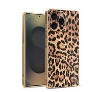 HAOFUGUI Leopard Phone Case for Xiaomi POCO M7 Pro 5G, Luxury Electroplated Soft TPU Shockproof Protective Cover, Elegant Slim Silicone Case Cover-BW