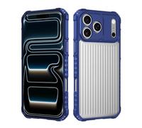 HAOFUGUI Rugged Case for OPPO A54 4G / A55 4G, Semi-Transparent Hard PC Back with Soft TPU Bumper, Shockproof Anti-Fingerprint Non-Slip Grip Raised Screen & Camera Protection-Blue